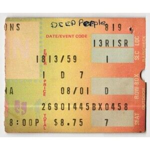 Vintage 1980 Deep Purple w/ Rod Evans Concert Ticket Stub Long Beach CA